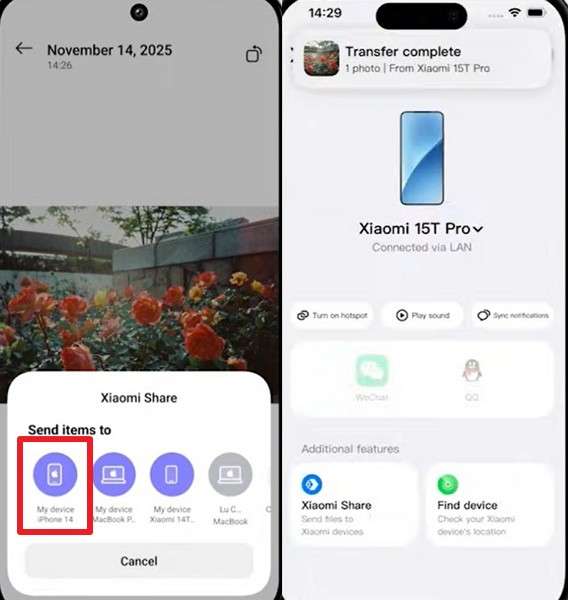 choose the iphone from list