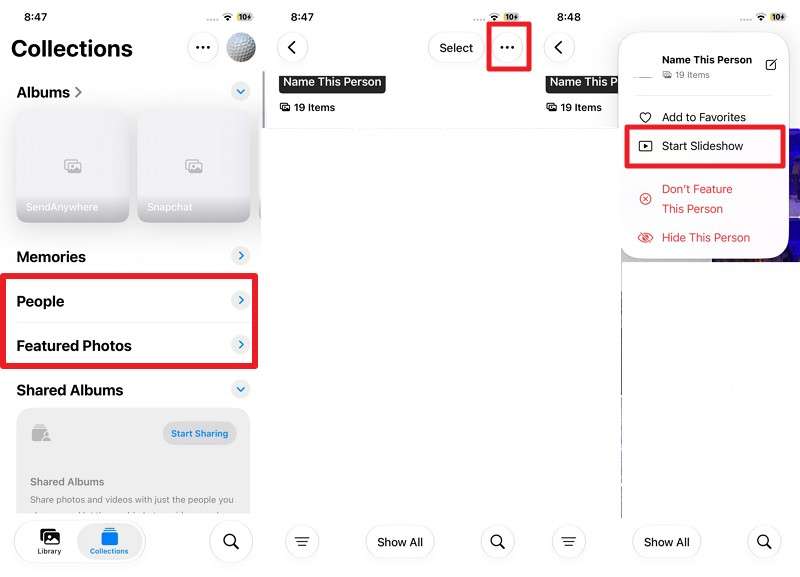 choose people to make slideshow