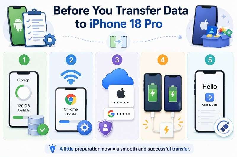 transfer data to 18 pro checks