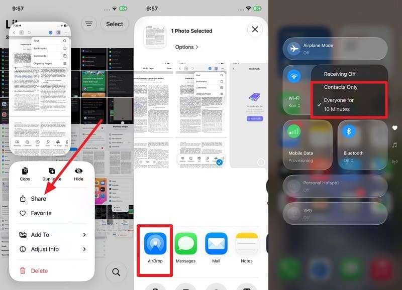 airdrop the image