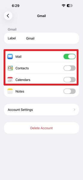toggle the options