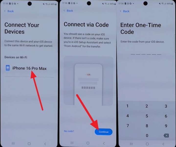choose iphone continue