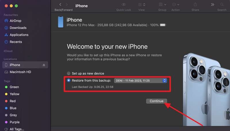 restore the old backup