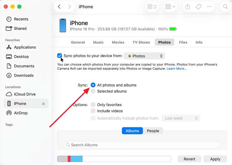 enable all photos option