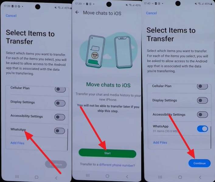 choose whatsapp and continue