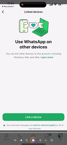 No linked devices found in WhatsApp
