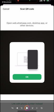Open the WhatsApp Link a device screen