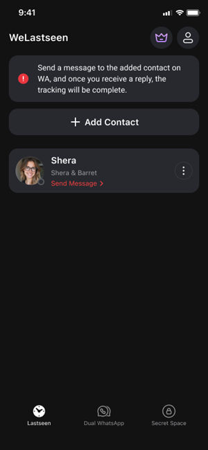 Tap Send Message on the monitored contact card