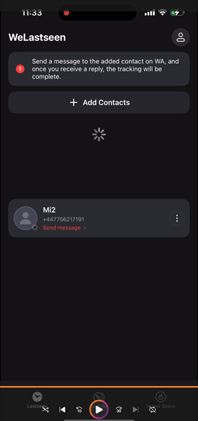 Pull down to refresh the contact list