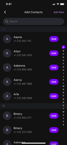 Add the person from the WeLastseen contacts page