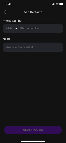 Enter the contact phone number and name