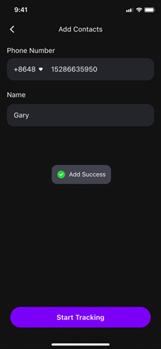 Add Success confirmation