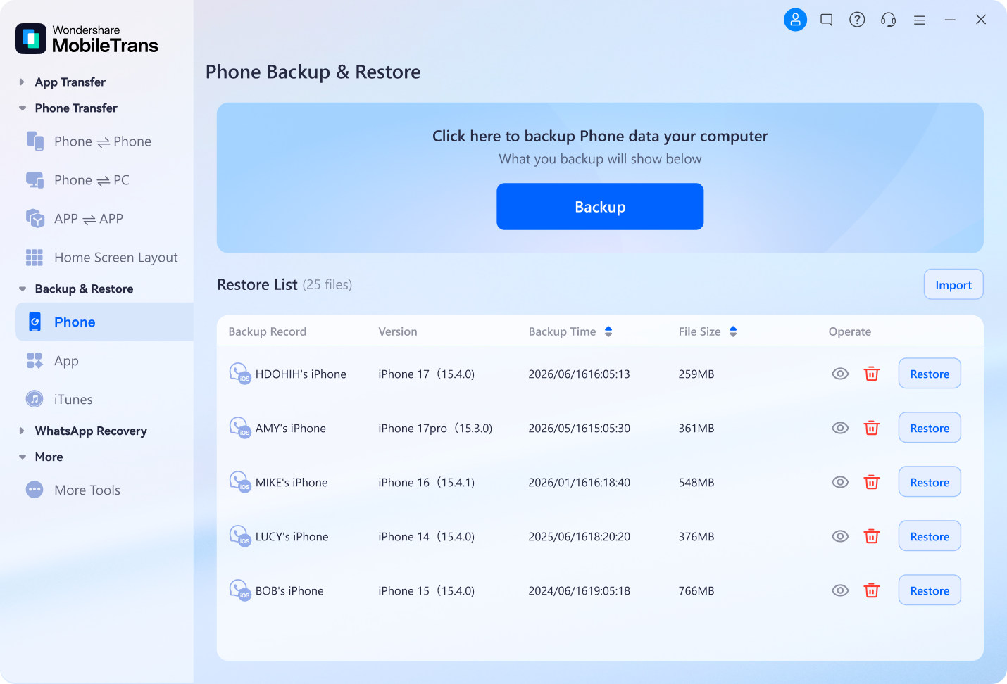 Phone Data Backup Step 1 preview