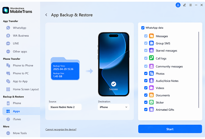 WhatsApp Data Backup Step 2 preview