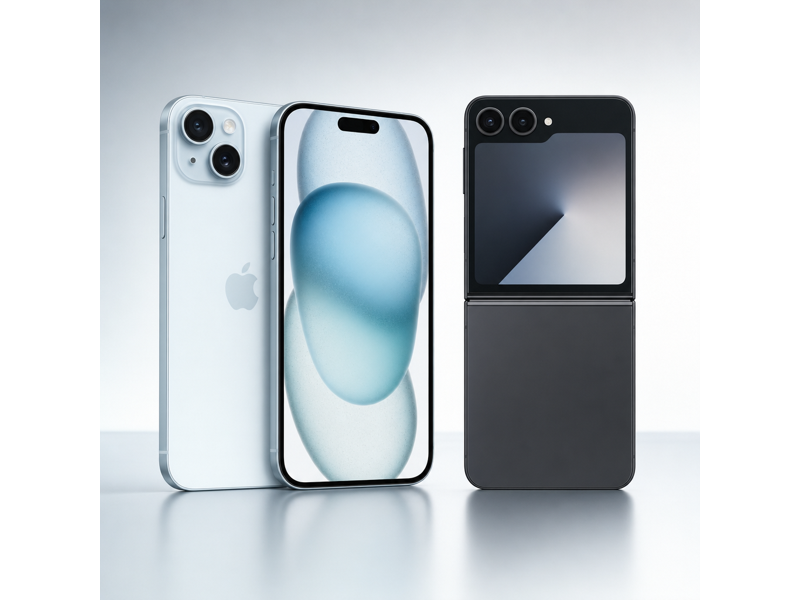 iphone 15 plus vs galaxy z flip7 fe