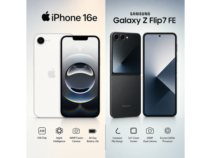 iphone 16e vs galaxy z flip7 fe
