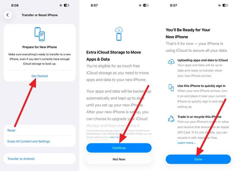tap on get started and done