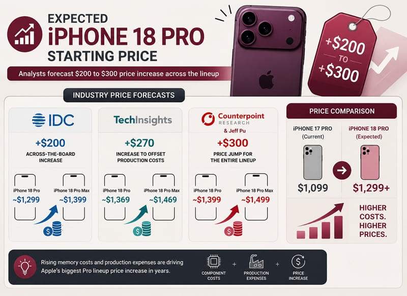 iphone 18 pro price