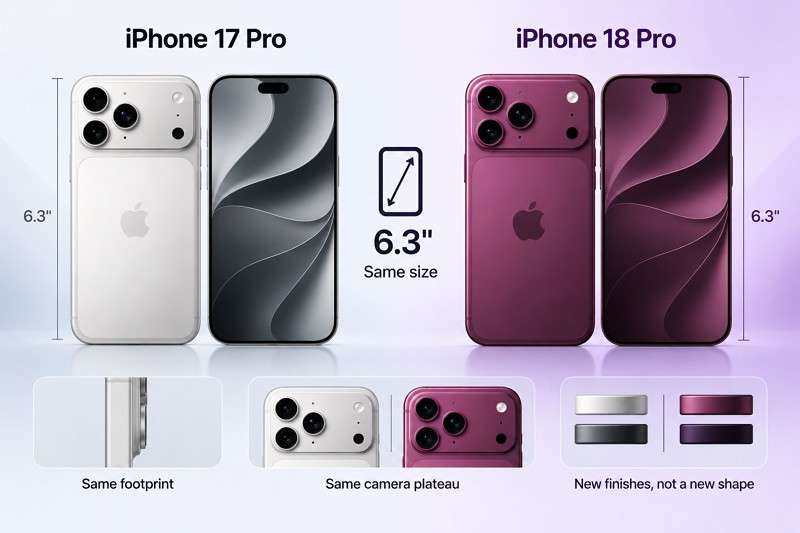 iphone 18 pro vs iphone 17 pro design