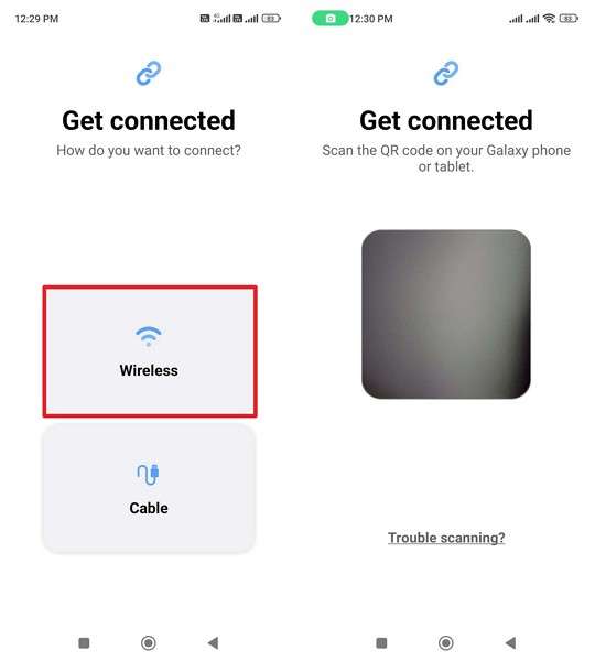 select wireless option