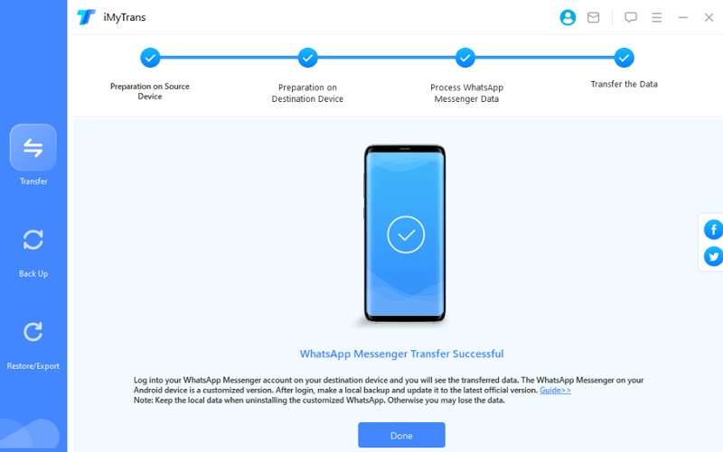 transfer the data and done