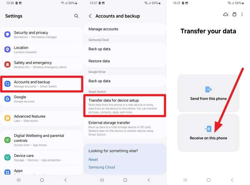 choose receive on this phone