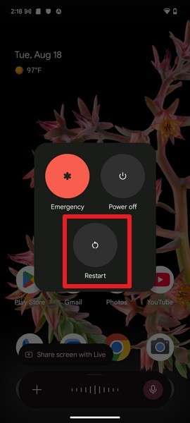 restart the android