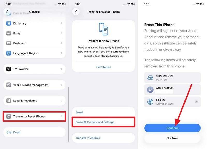 erase the iphone