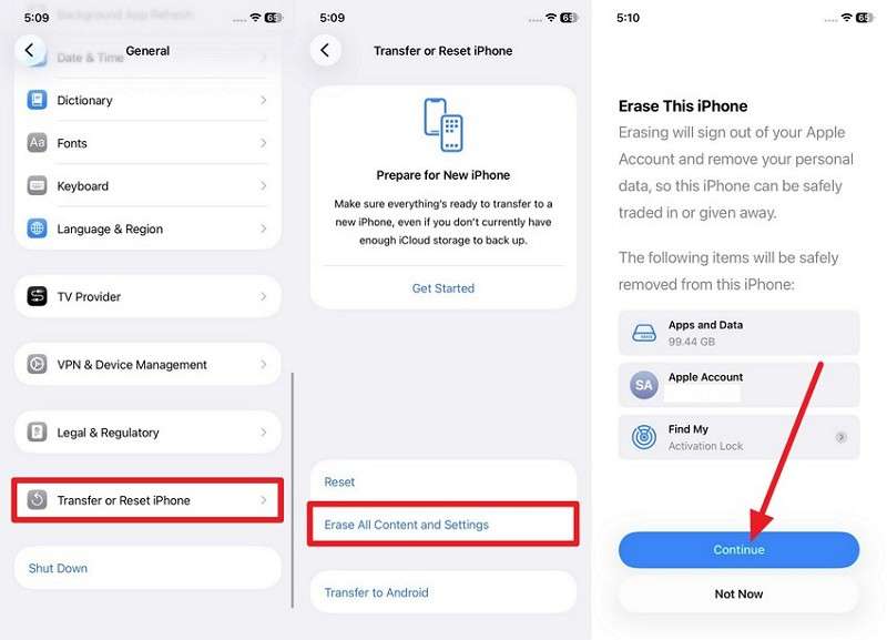 erase the iphone