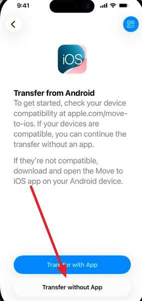 transfer without app