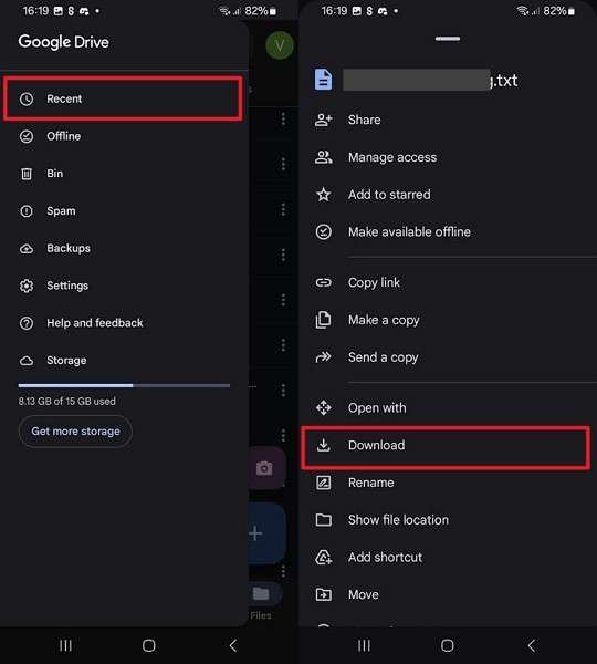 save data from google drive