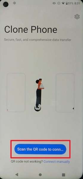 scan qr to connect androids