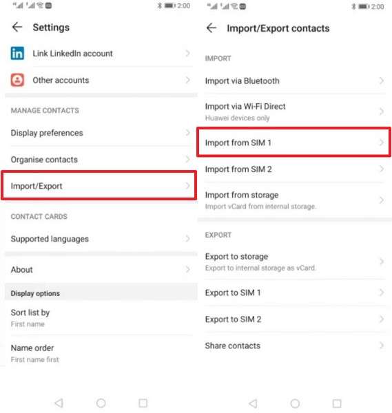 import contacts from sim card