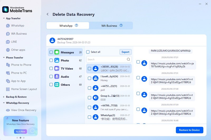 choose the lost message