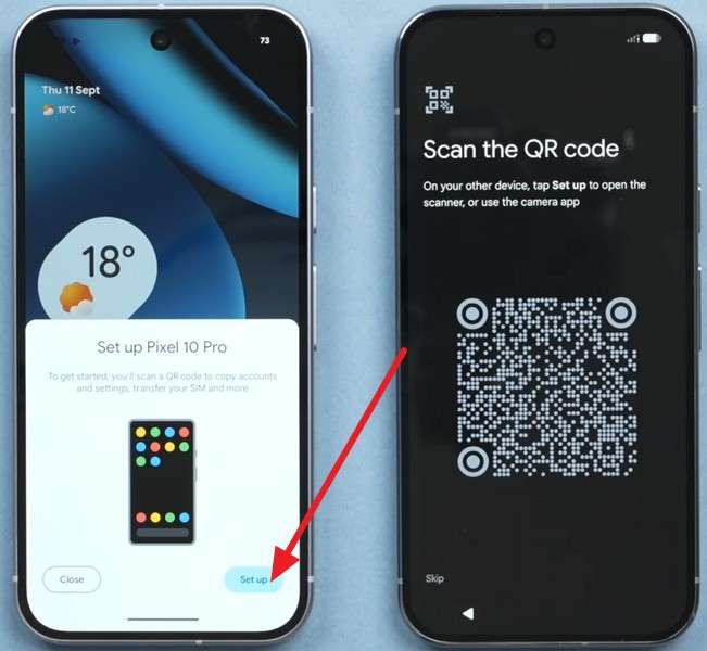 pick the setup button