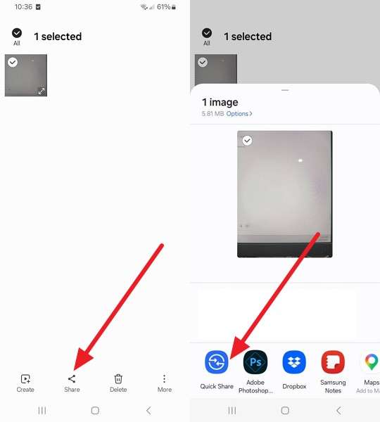 choose the quick share