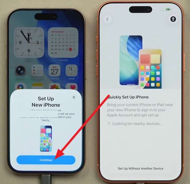 tap continue button