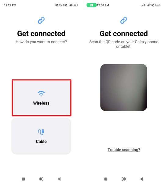 choose wireless option