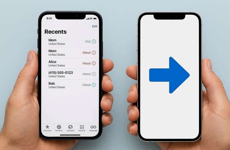 call logs transfer between iphones