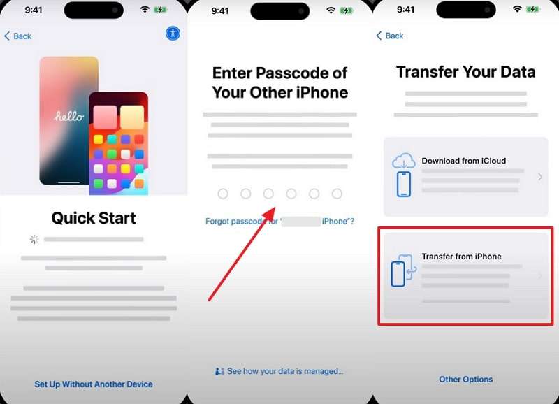 select transfer from iphone