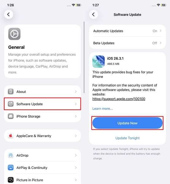 update now ios version latest