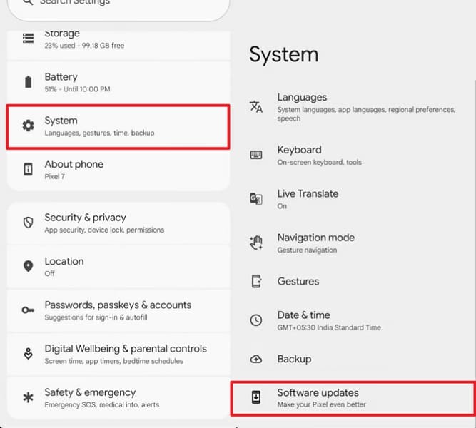 software update android