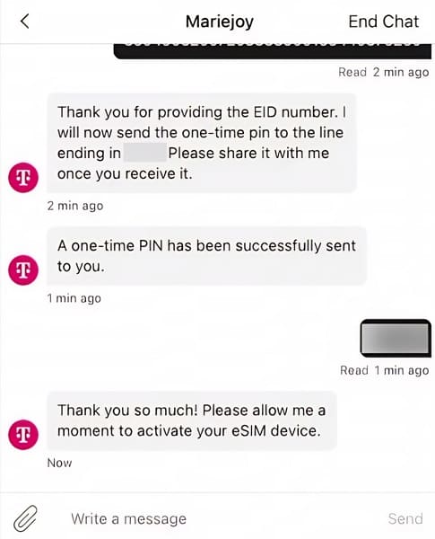 otp esim tmobile transfer