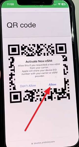 tap on allow option