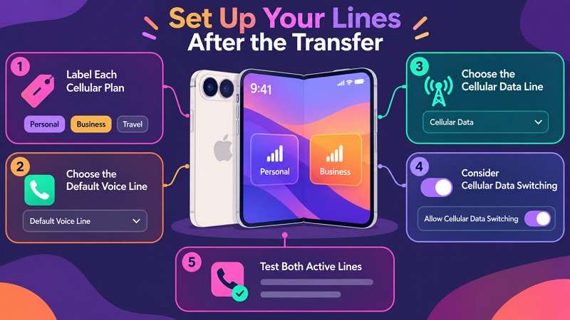 setup lines on iphone duo