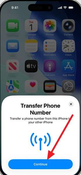 tap on continue