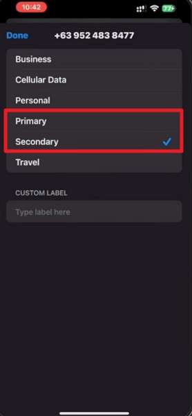 set primary or secondary line