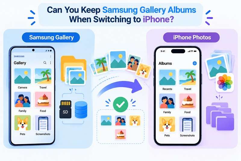 can you transfer albums to iphone
