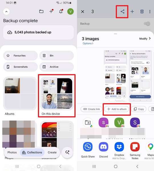 choose to add to album