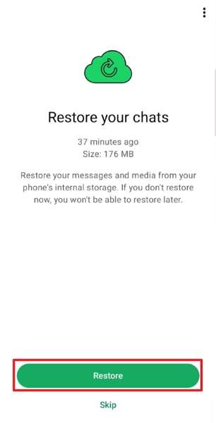 restore local backup